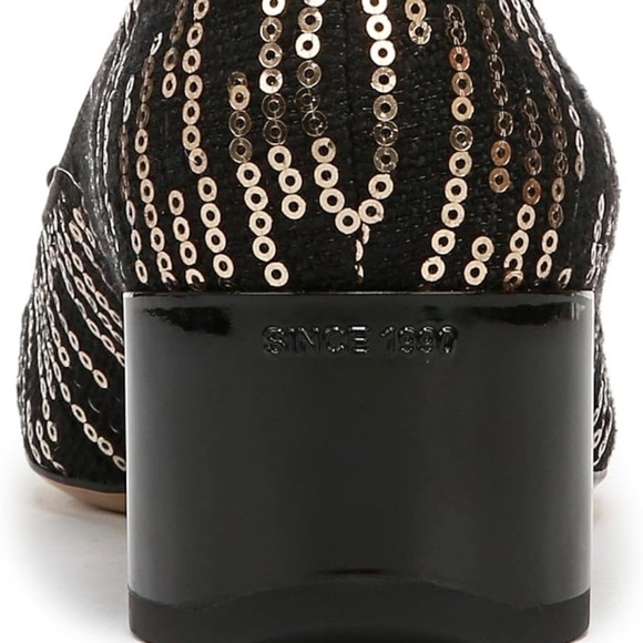 Franco Sarto Black and Gold Sequin Heels Size 7 - Picture 8 of 10